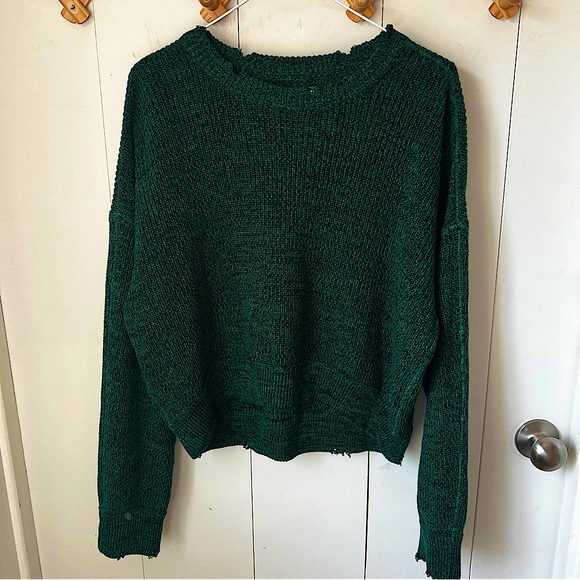 Pistola Green Distresses Sweater - Picture 1 of 4